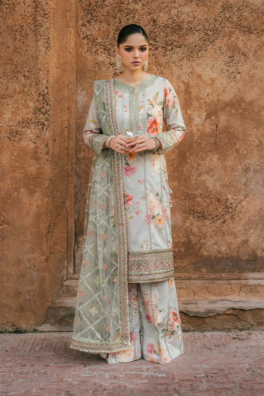 Iznik Embroidered & Printed Digital Lawn 3 Piece Dress - 0032