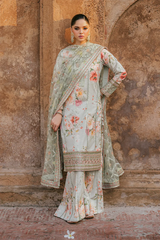 Iznik Embroidered & Printed Digital Lawn 3 Piece Dress - 0032