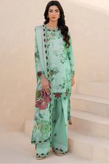 Iznik Chikankari Embroidered Luxury Lawn Digital Printed 3 Piece Dress – 0023