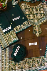 ZARI SITARA By Asim Jofa Embroidered Chiffon 3 pc Dress – 0011