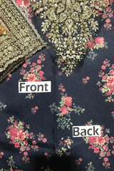 Jazmin Embroidered Print Shamoz Silk 3 Piece Dress - 0047