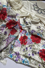 Khaadi Digital Printed Shamoz Silk 3 Piece Dress - 0046