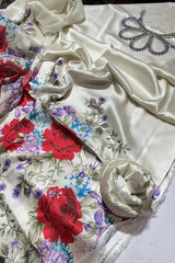 Khaadi Digital Printed Shamoz Silk 3 Piece Dress - 0046