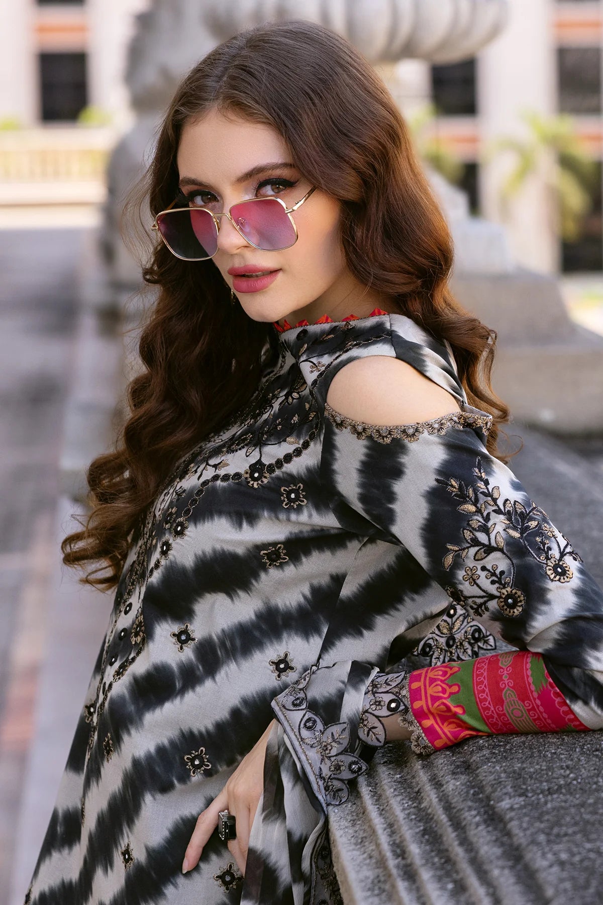 Charizma Digital Print & Embroidered Luxury Lawn 3 Piece Dress - 0033