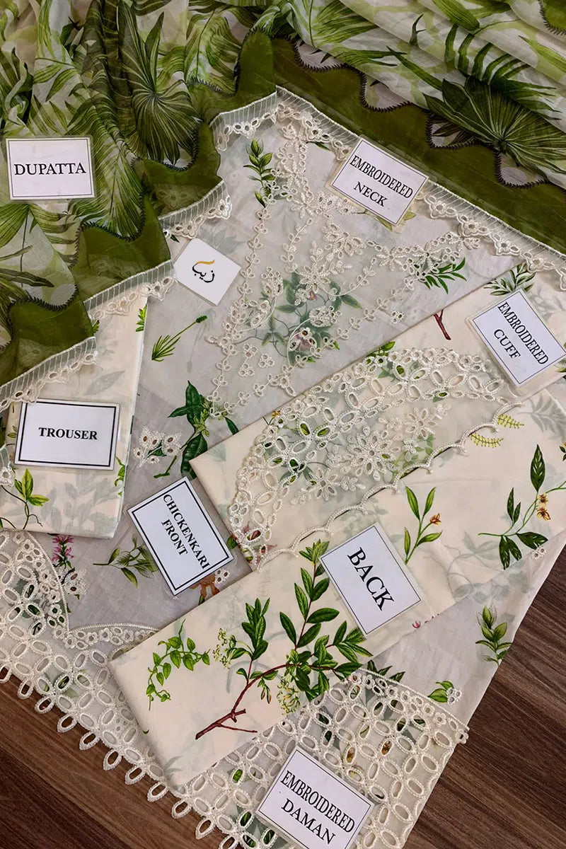 WHITE TULIP By Sardinia Chikankari Embroidered & Printed Lawn 3 Piece Dress – 0012