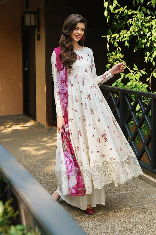 Iznik Embroidered & Printed Lawn 3 Piece Dress - 0026