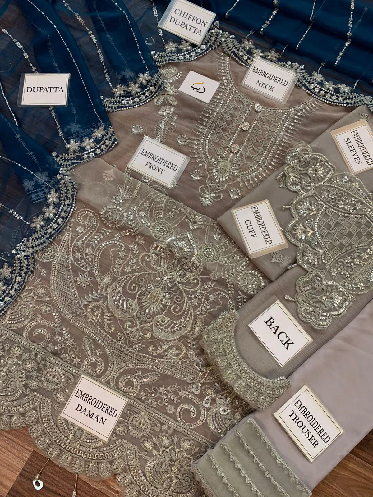 AMERIA By Imrozia Embroidered Chiffon Unstitched 3 Piece – 0025