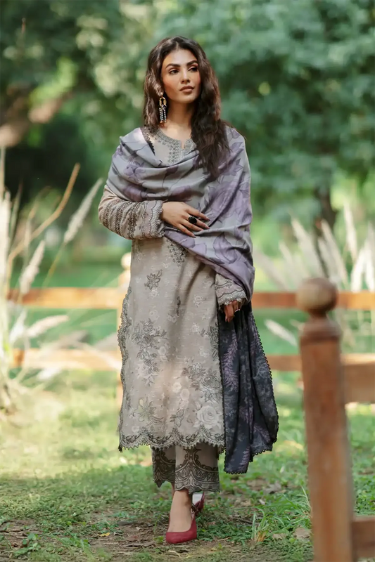 Iznik Embroidered & Printed Lawn 3 Piece Dress - 0031