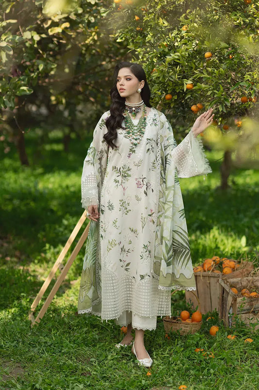 WHITE TULIP By Sardinia Chikankari Embroidered & Printed Lawn 3 Piece Dress – 0012