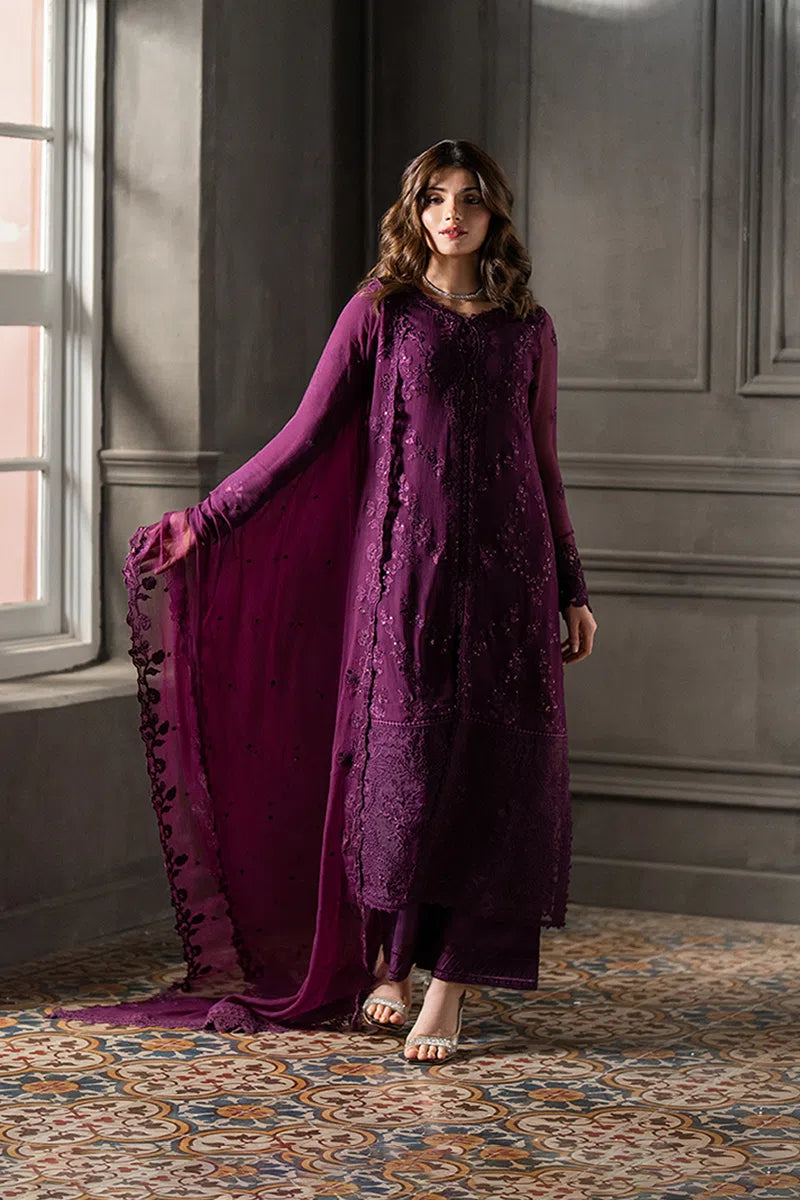 ROSE NOIR By Azure Embroidered Chiffon 3 pc Dress – 0015
