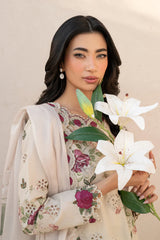 Iznik Chikankari Embroidered Luxury Lawn Digital Printed 3 Piece Dress – 0022