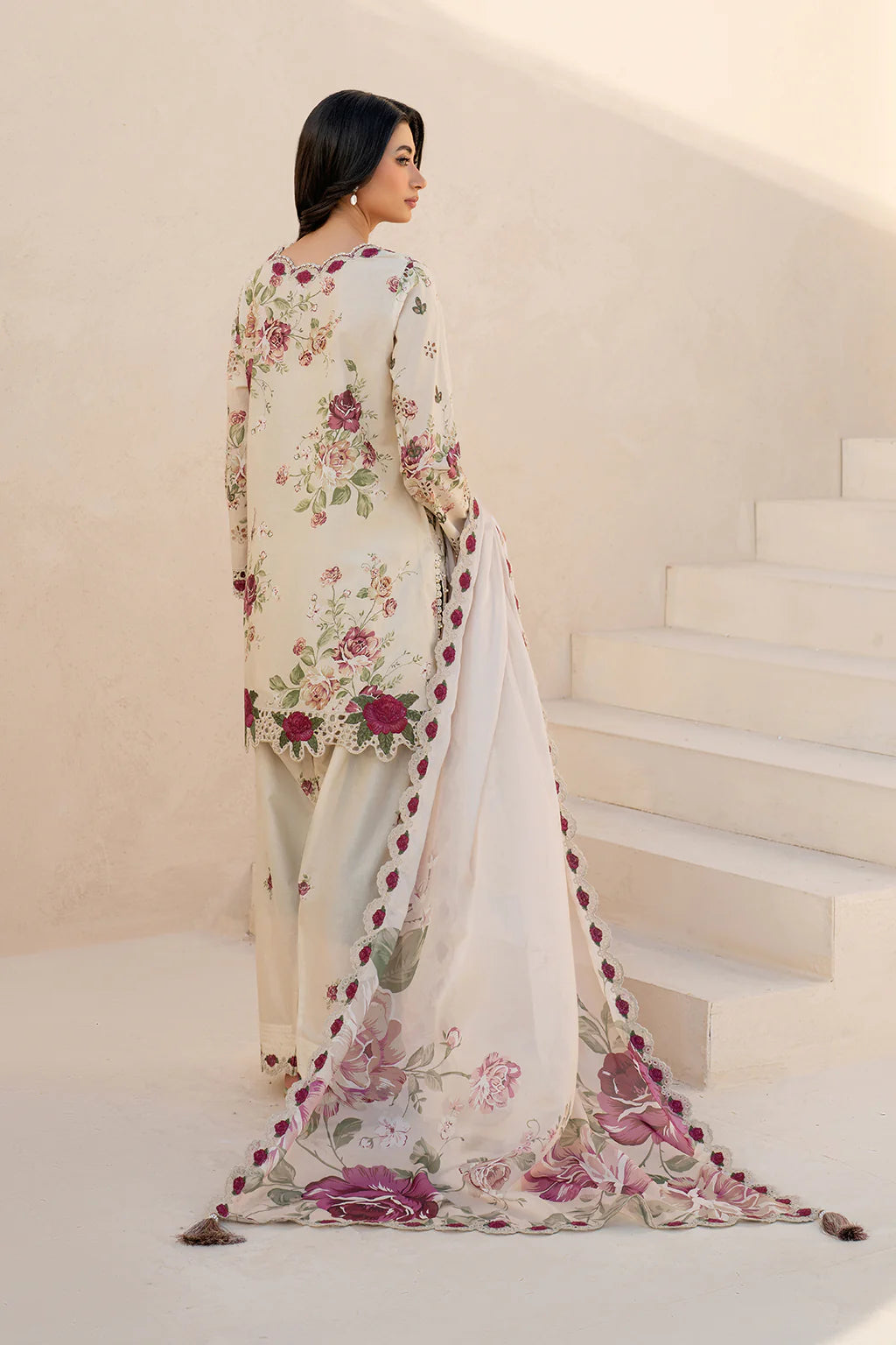 Iznik Chikankari Embroidered Luxury Lawn Digital Printed 3 Piece Dress – 0022