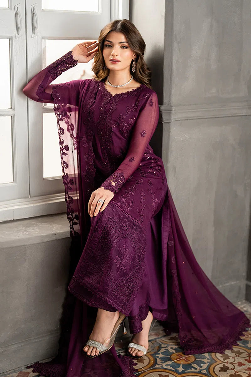 ROSE NOIR By Azure Embroidered Chiffon 3 pc Dress – 0015