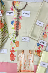 BURIOGH By Lulusar Soft Charmeuse Silk Digital Print 3 Piece Dress - 0054