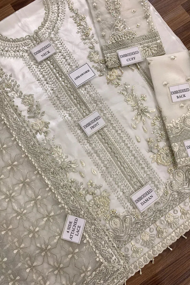 NOORI- DASTANGOI By Afrozeh Embroidered Organza Wedding Formals 3 pc Dress – 0034