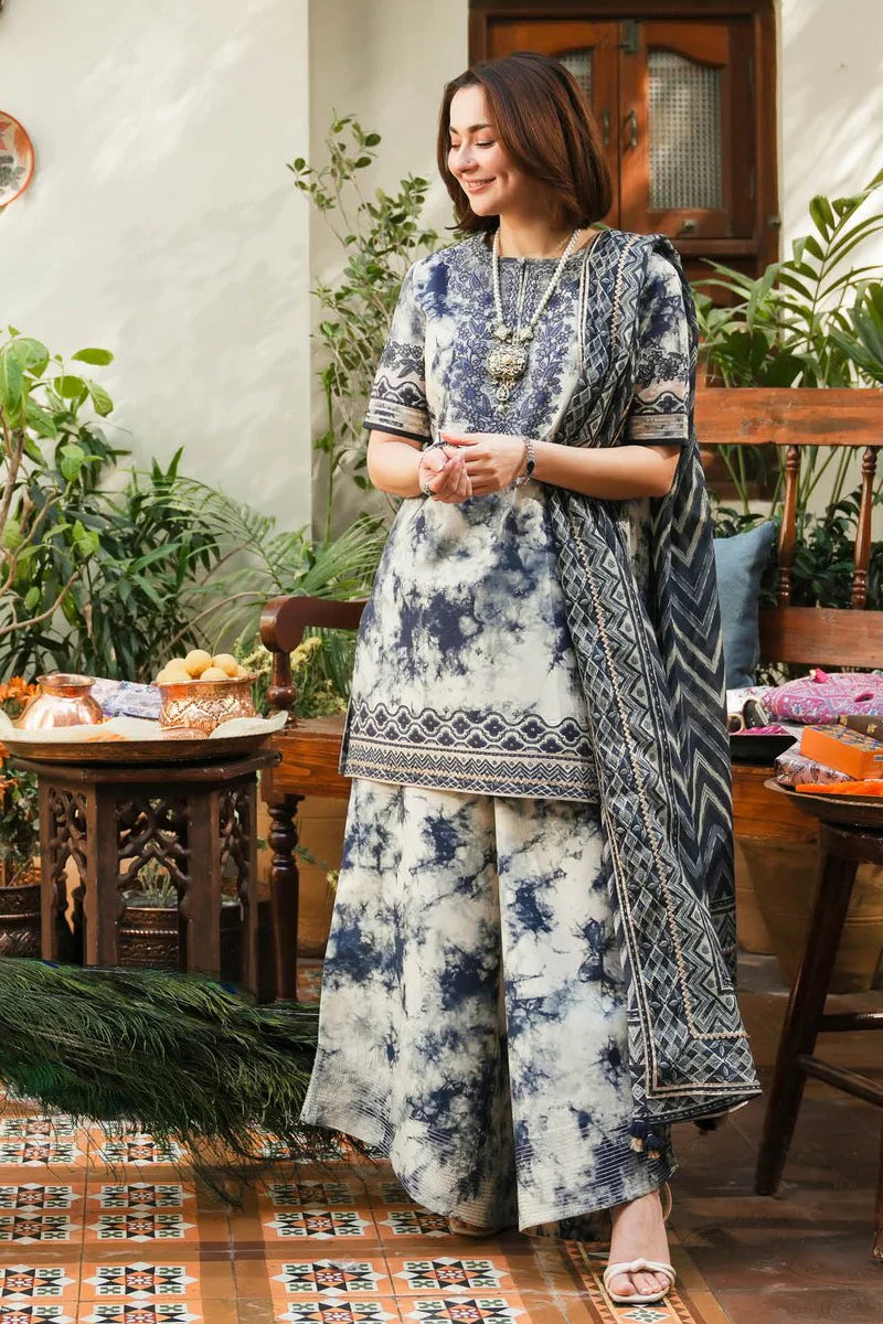 Sapphire Embroidered & Printed Lawn 3 Piece Dress – 0014