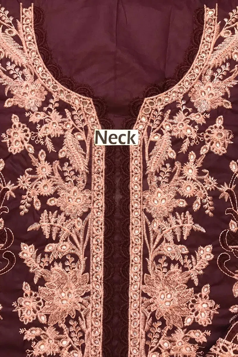 OMBRE By JADE Embroidered Chiffon 3 pc Dress – 0035