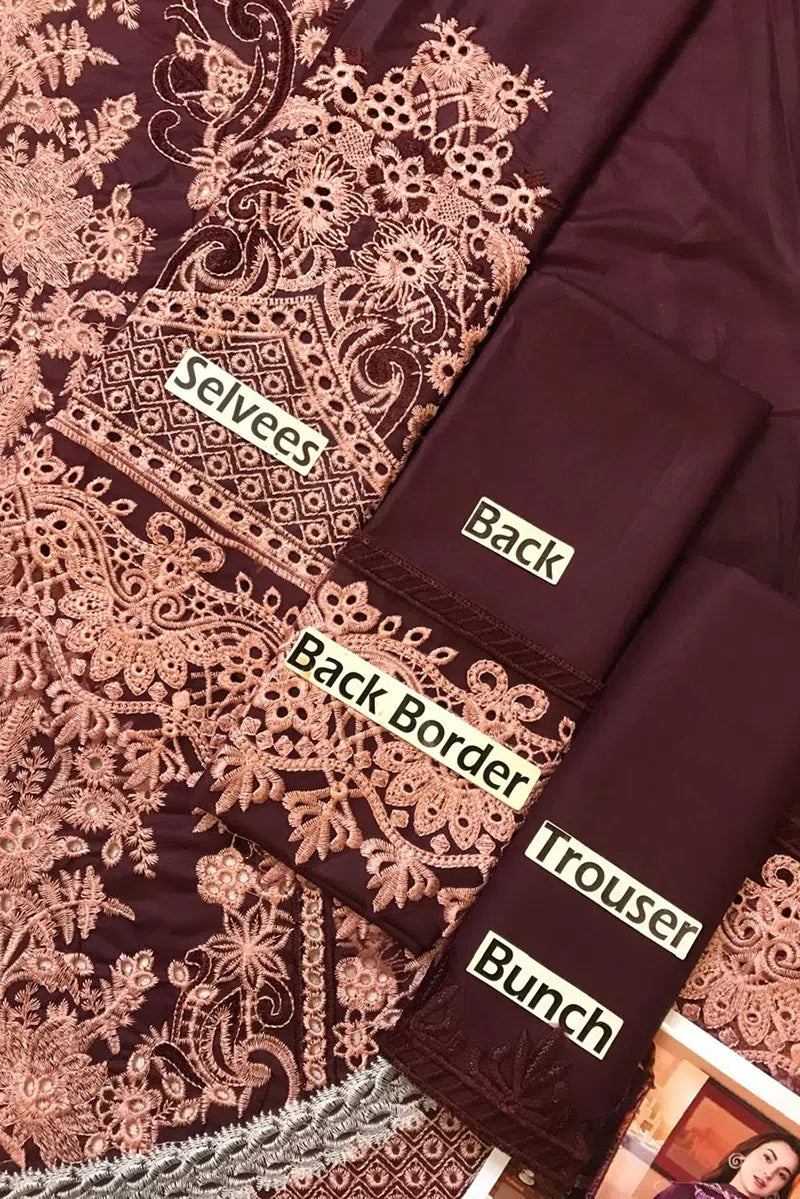 OMBRE By JADE Embroidered Chiffon 3 pc Dress – 0035