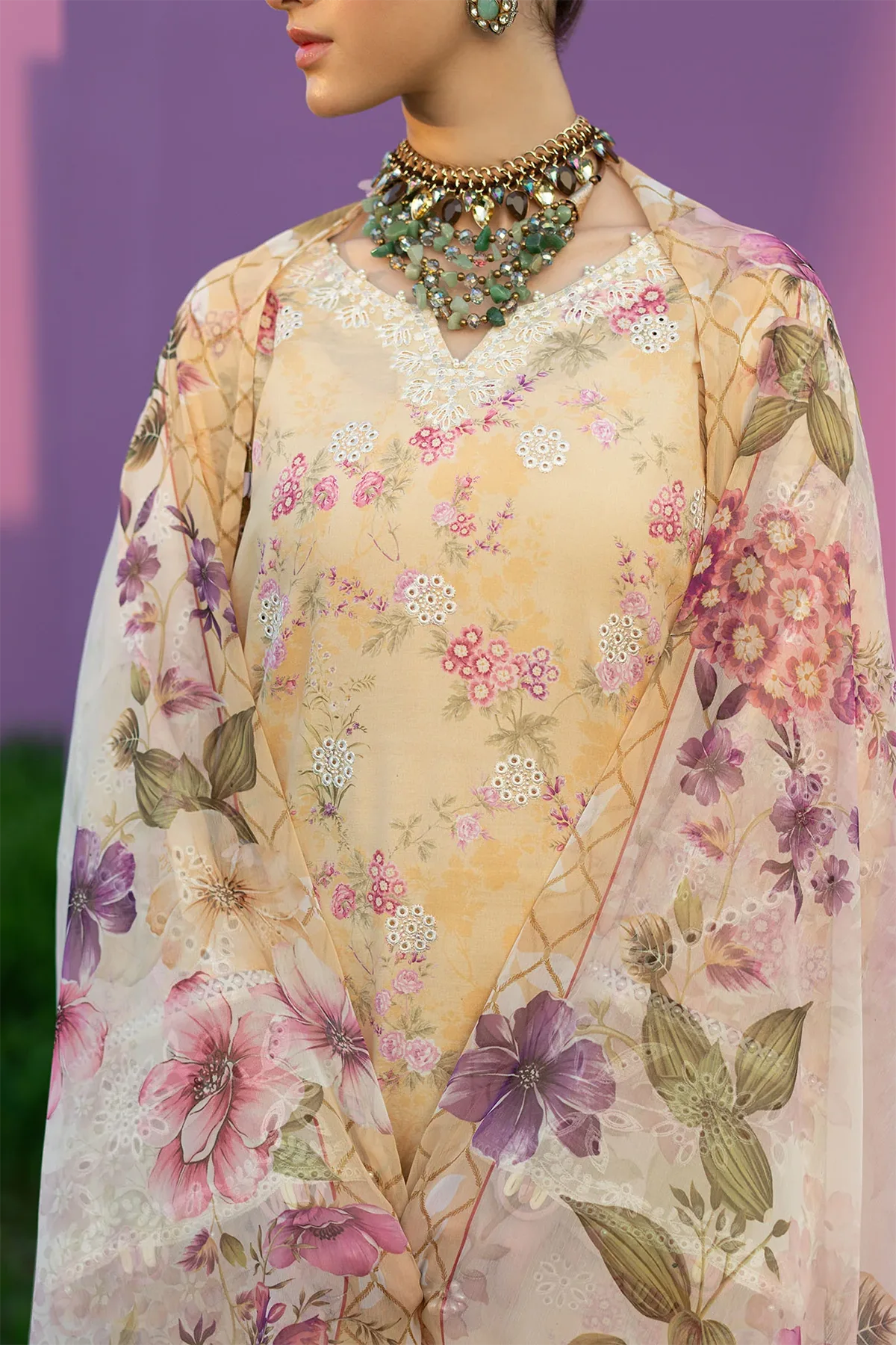 Sunflower By Sardinia Embroidered & Digital Print Lawn 3 Piece Dress – 0013