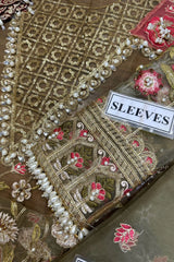 ARTISANAL ANECDOTES By Crimson Embroidered Organza Luxury Wedding 3 pc - 0040