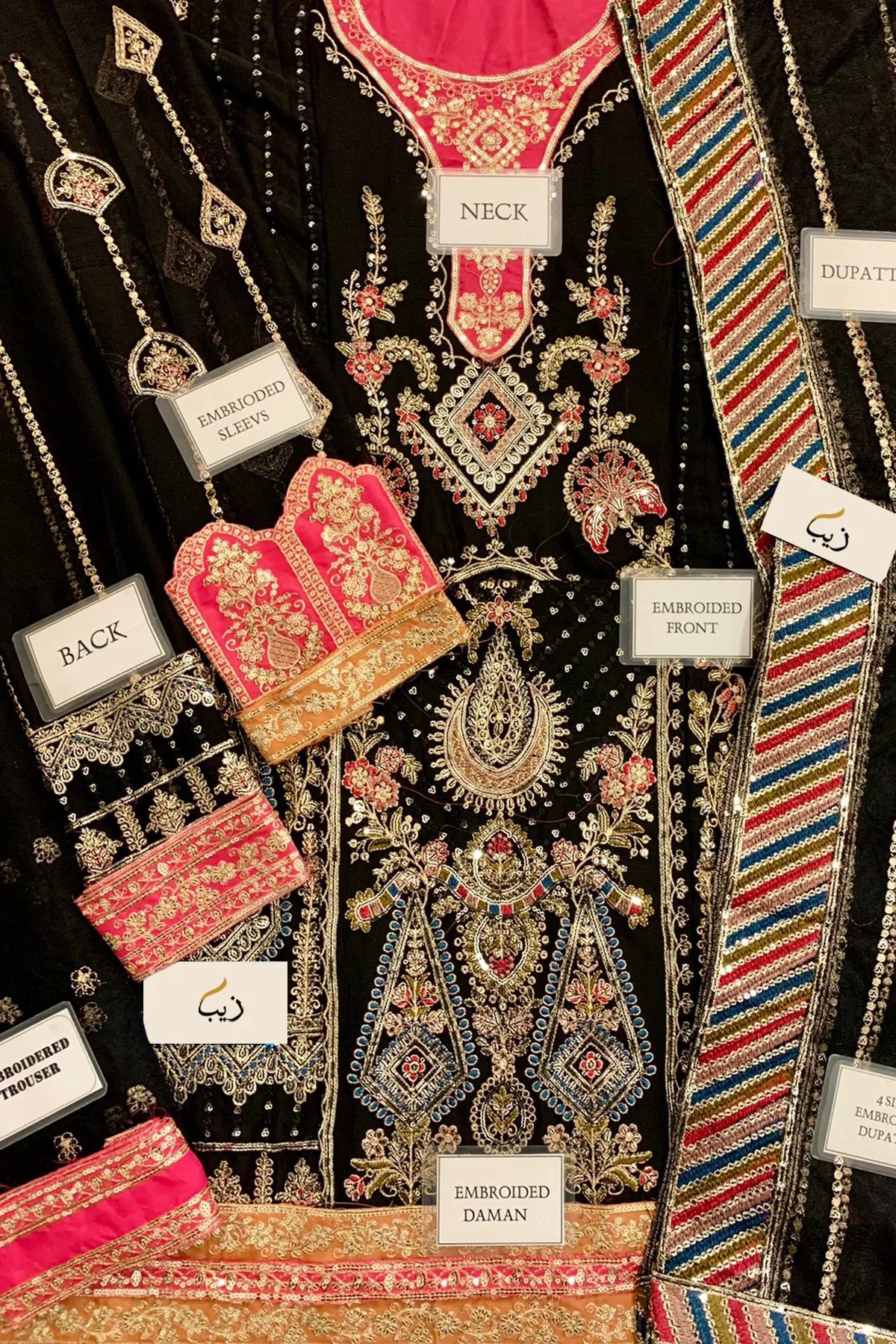 GUL-E-ISHTIAQ By Adans Libas Embroidered Chiffon Luxury Wedding 3 Piece Dress - 0041