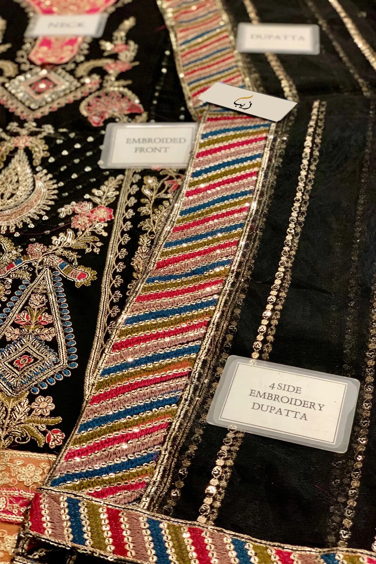 GUL-E-ISHTIAQ By Adans Libas Embroidered Chiffon Luxury Wedding 3 Piece Dress - 0041