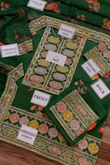 Aneela's Embroidered Digital Printed 3 Piece Luxury Dress - 0042