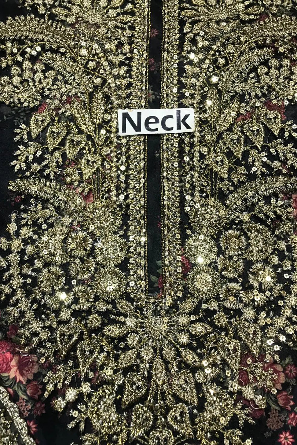 Jazmin Embroidered Print Shamoz Silk 3 Piece Dress - 0047