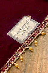 ROSHANEH By Jazmin Embroidered Velvet Formal 3 Piece Dress - 0048