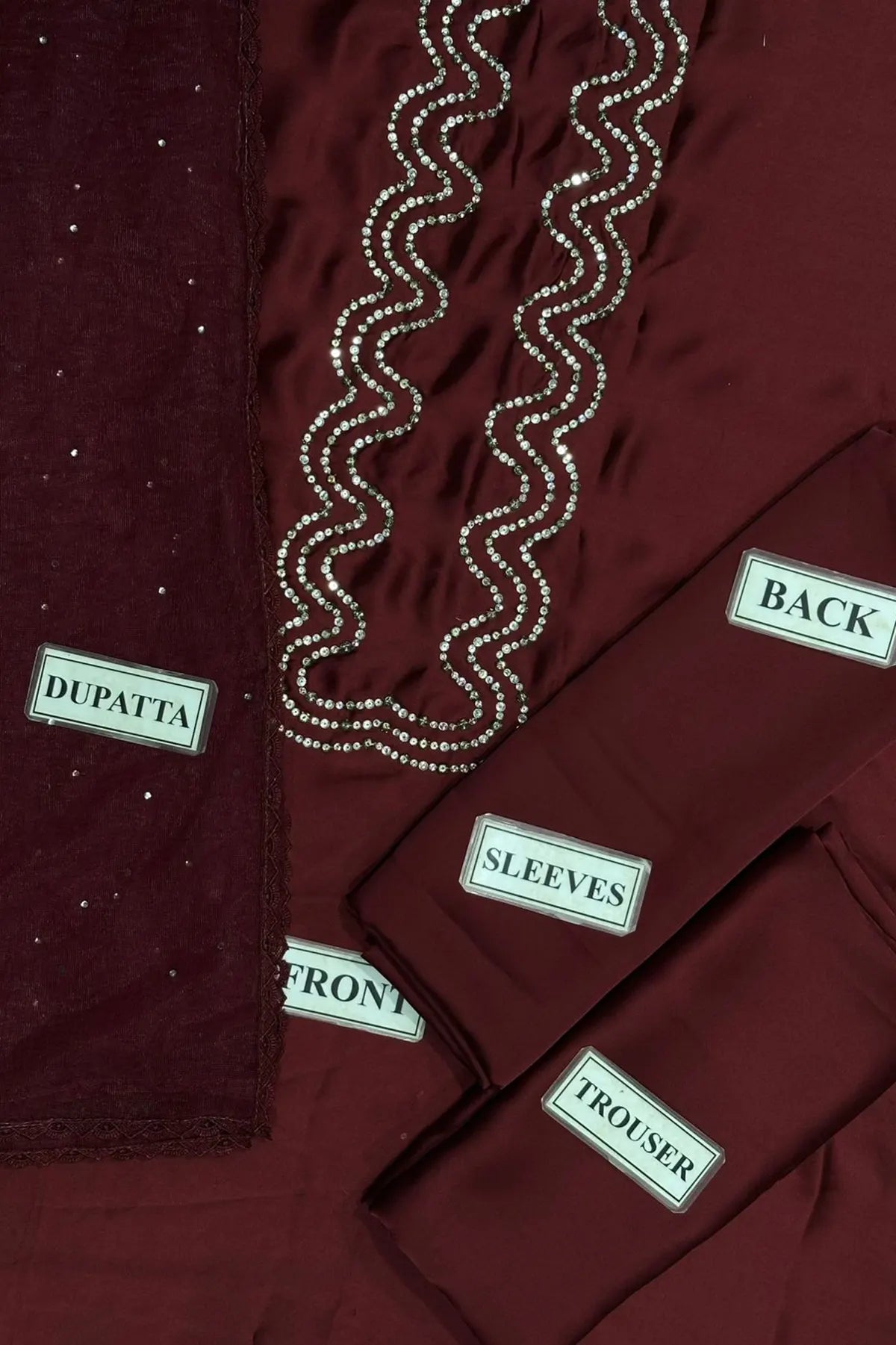 SAMAAL LONG By Lulusar Shamoz Silk Hand Embellished 3 Piece Dress - 0049