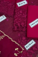 PLUM REVERIE Azure Embroidered Chiffon 3 Piece Dress - 0052