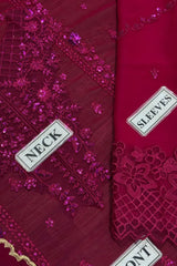 PLUM REVERIE Azure Embroidered Chiffon 3 Piece Dress - 0052