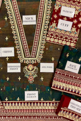 Baroque Chiffon Embroidered & Digital Print 3 Piece Dress - 0053