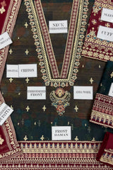 Baroque Chiffon Embroidered & Digital Print 3 Piece Dress - 0053