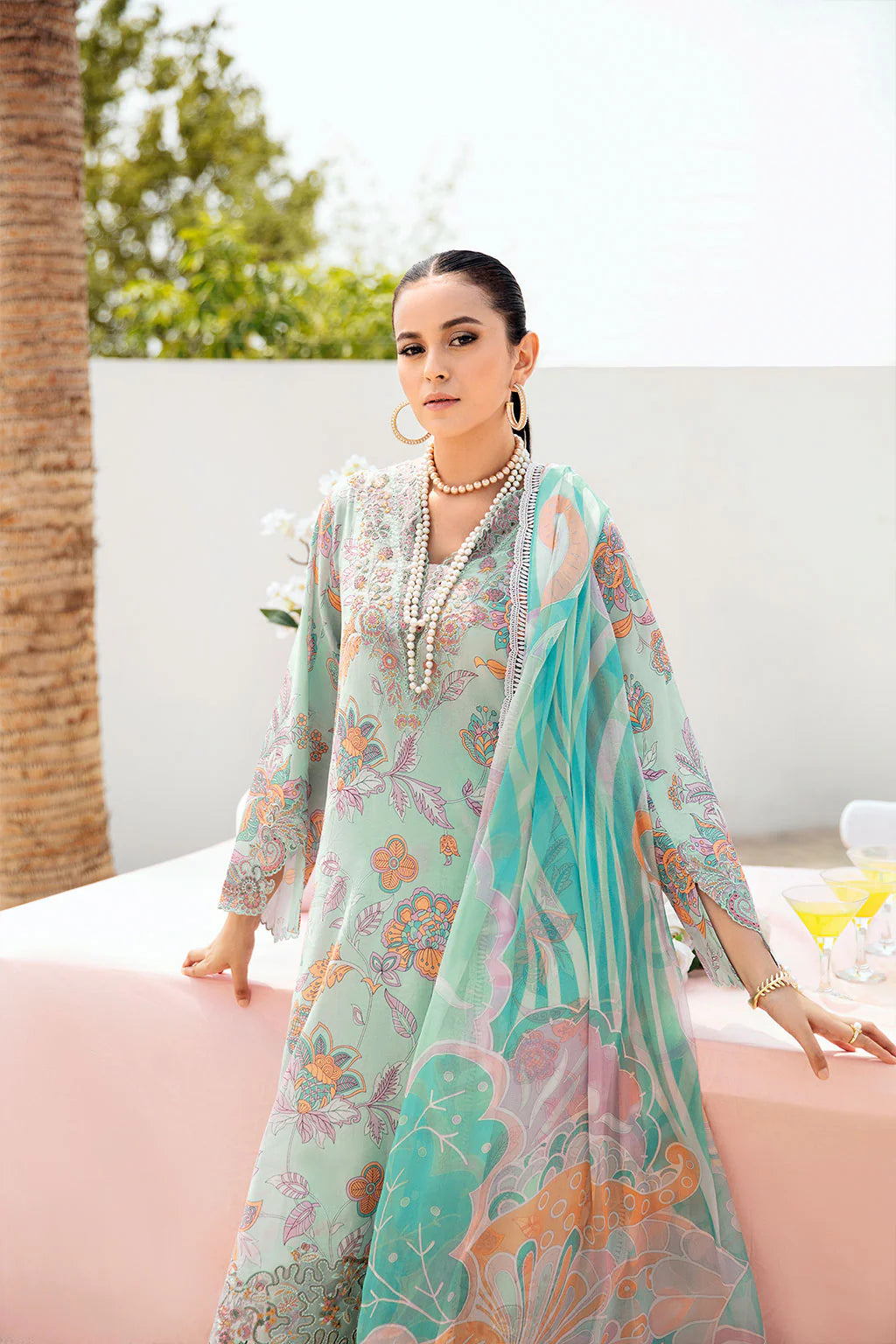 Rangrez By Ramsha Embroidered & Digital Print Lawn 3 Piece Dress – 0016