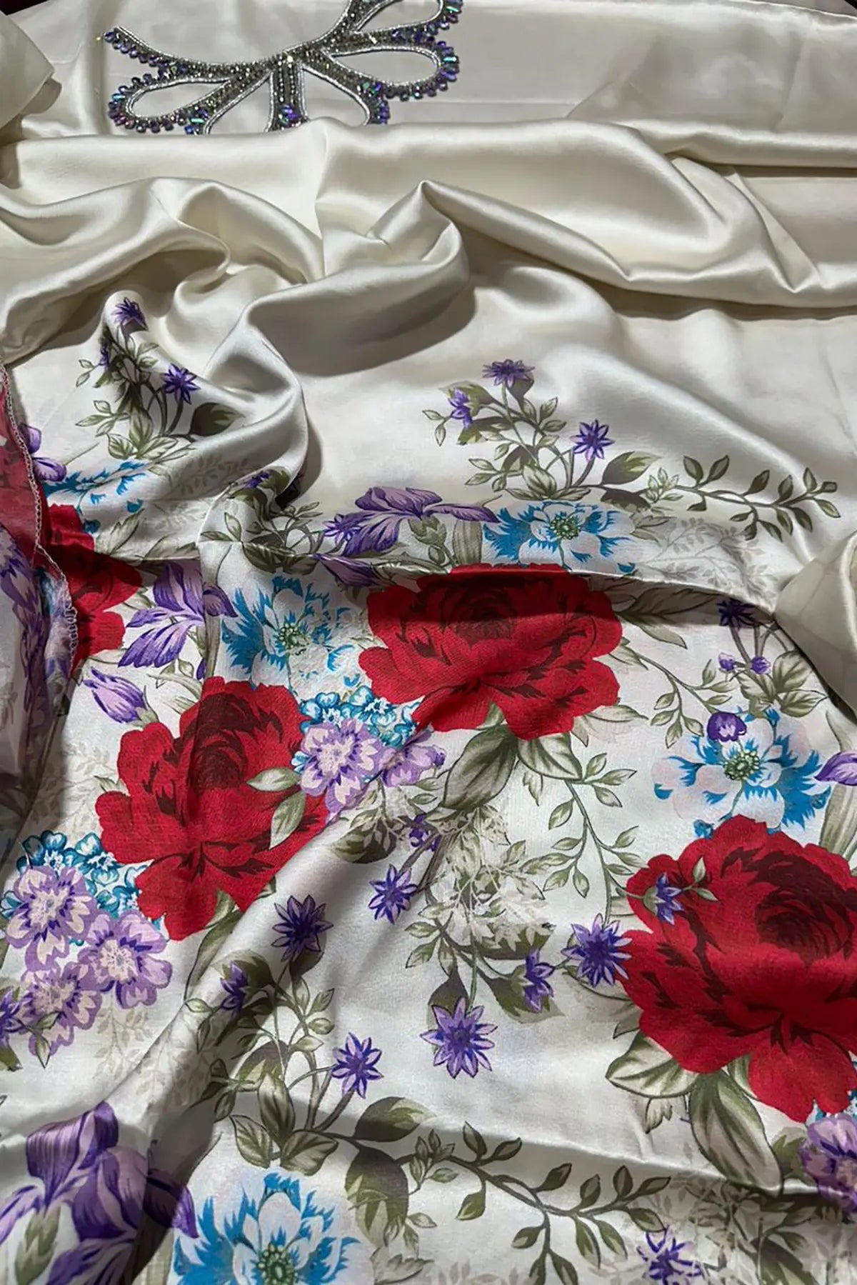 Khaadi Digital Printed Shamoz Silk 3 Piece Dress - 0046