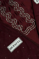 SAMAAL LONG By Lulusar Shamoz Silk Hand Embellished 3 Piece Dress - 0049