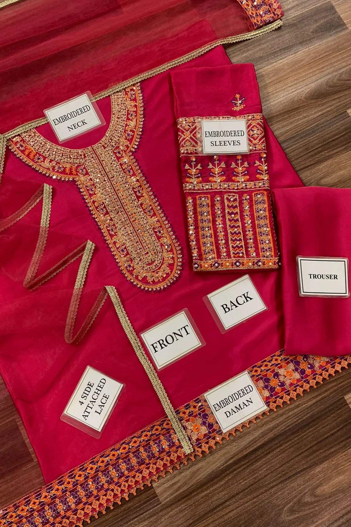 AIMER By Hussain Rehar Embroidered 3 Piece Luxury Silk Dress - 0044