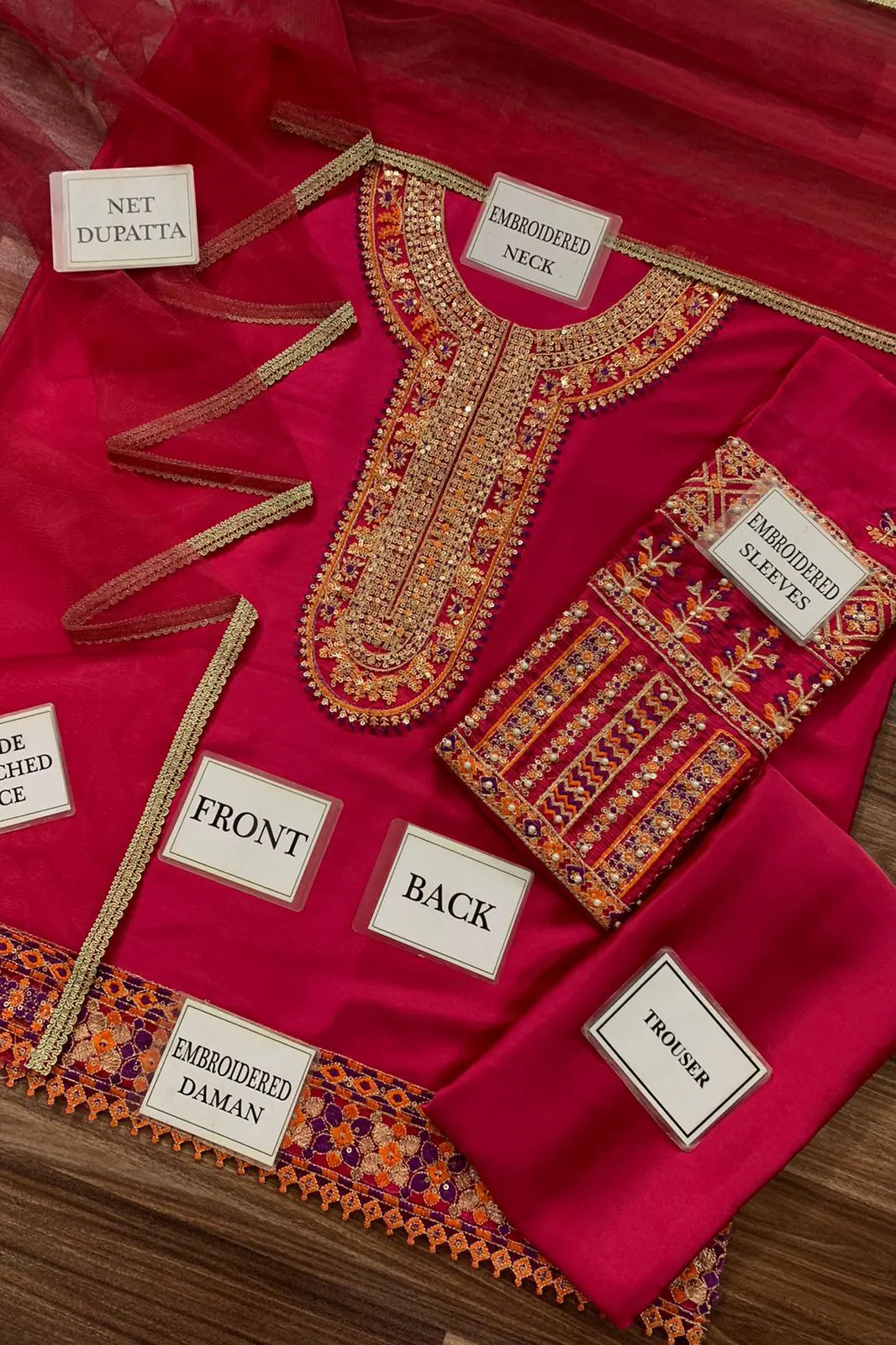 AIMER By Hussain Rehar Embroidered 3 Piece Luxury Silk Dress - 0044