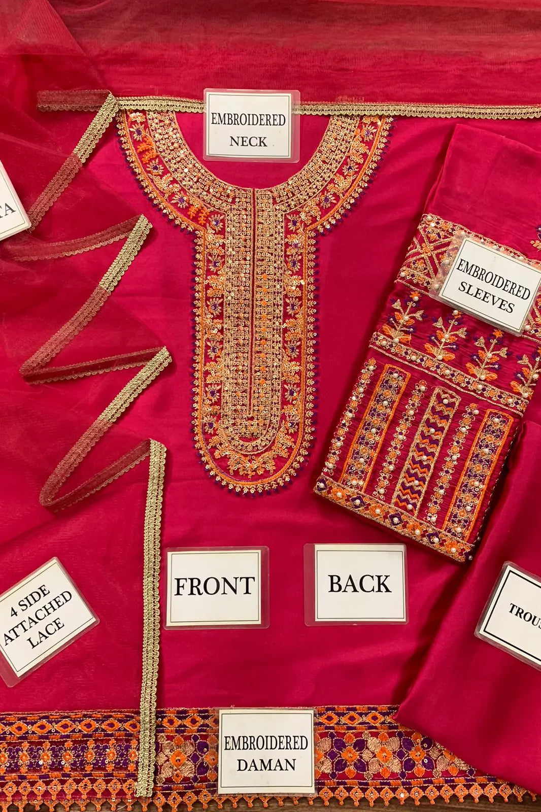 AIMER By Hussain Rehar Embroidered 3 Piece Luxury Silk Dress - 0044