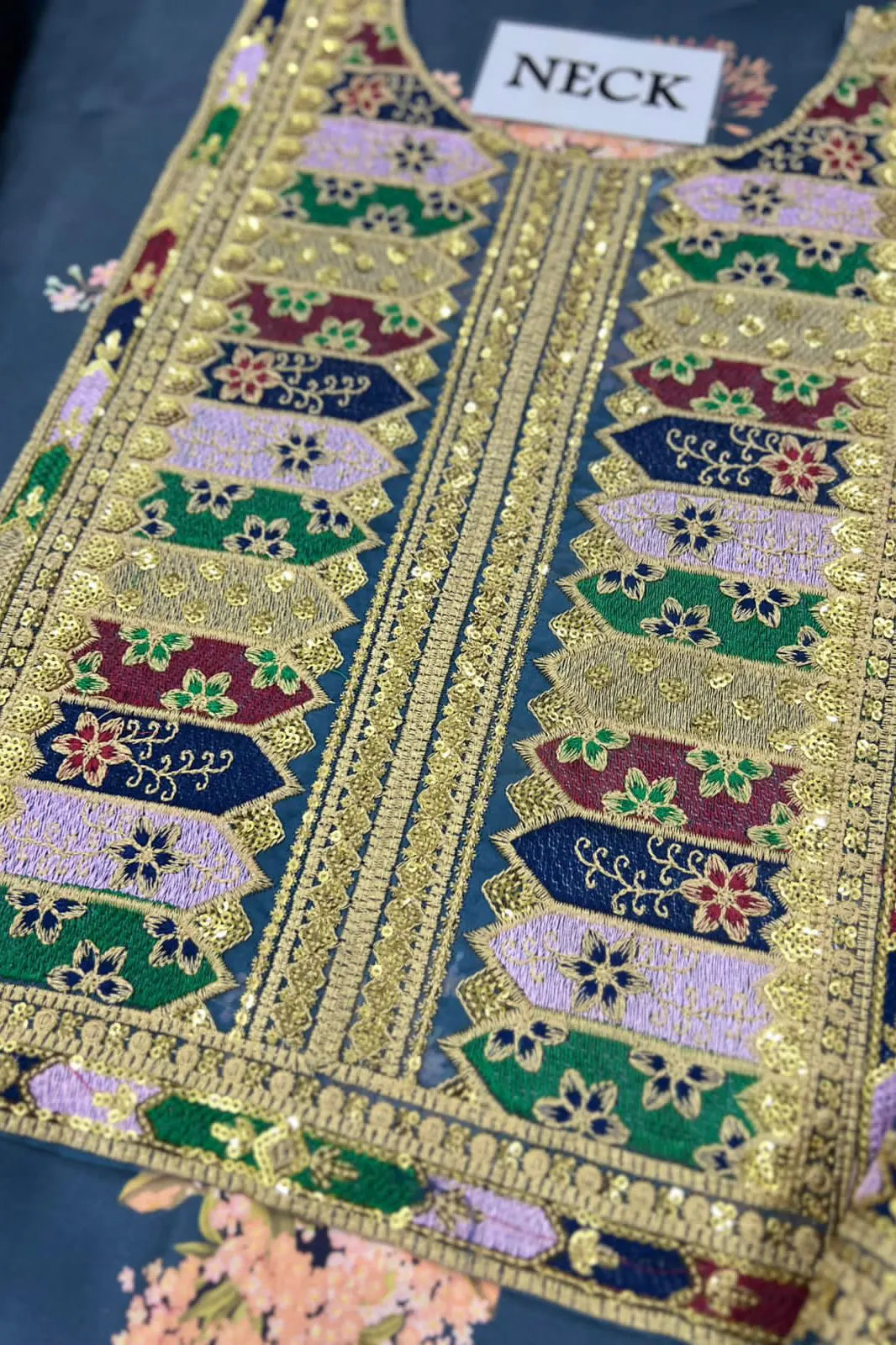 Sabya Sachi Embroidered & Digital printed Shamoz Silk 3 Piece Dress - 0045