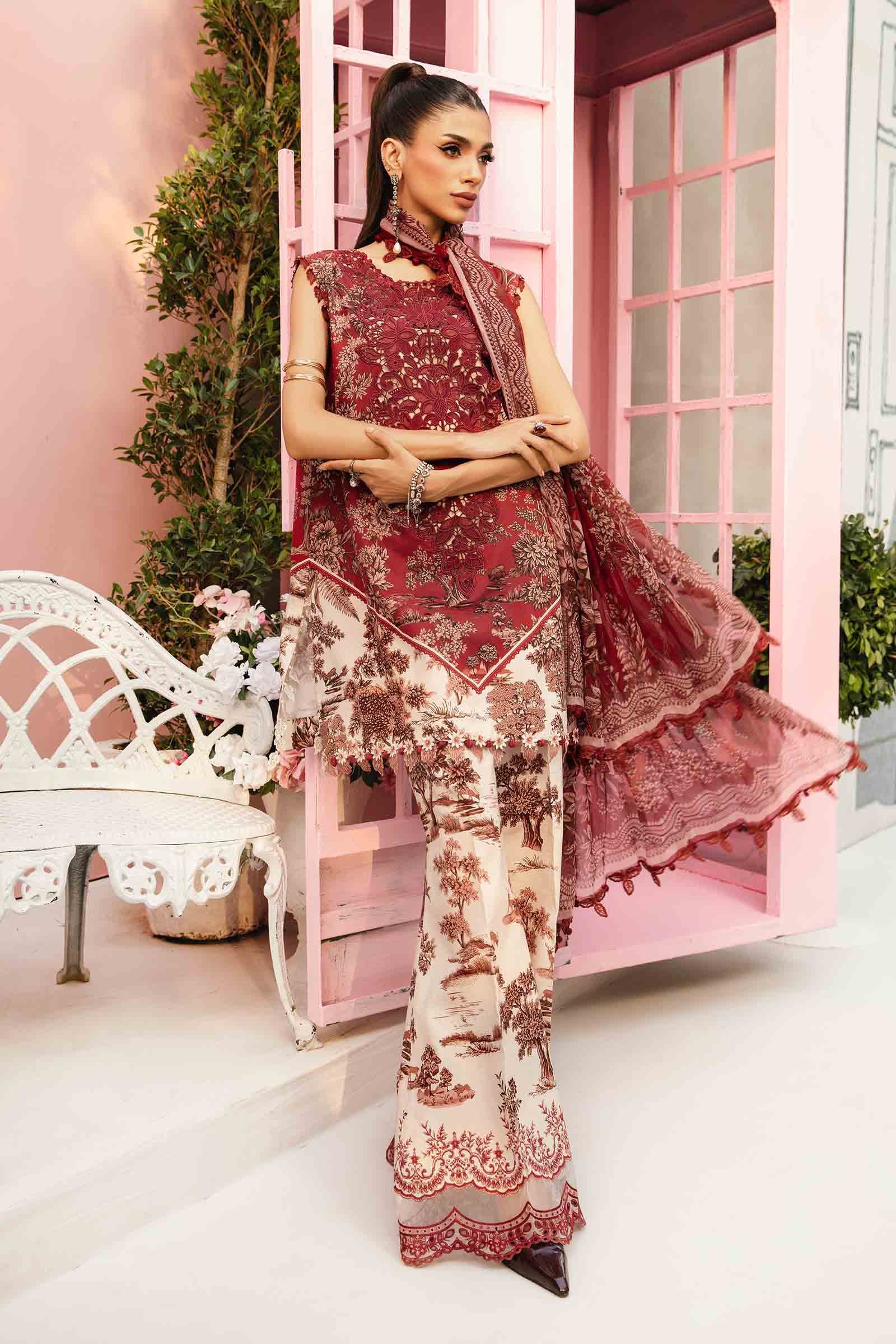 M Prints by Maria B Embroidered & Printed Lawn 3 Piece Dress – 0019