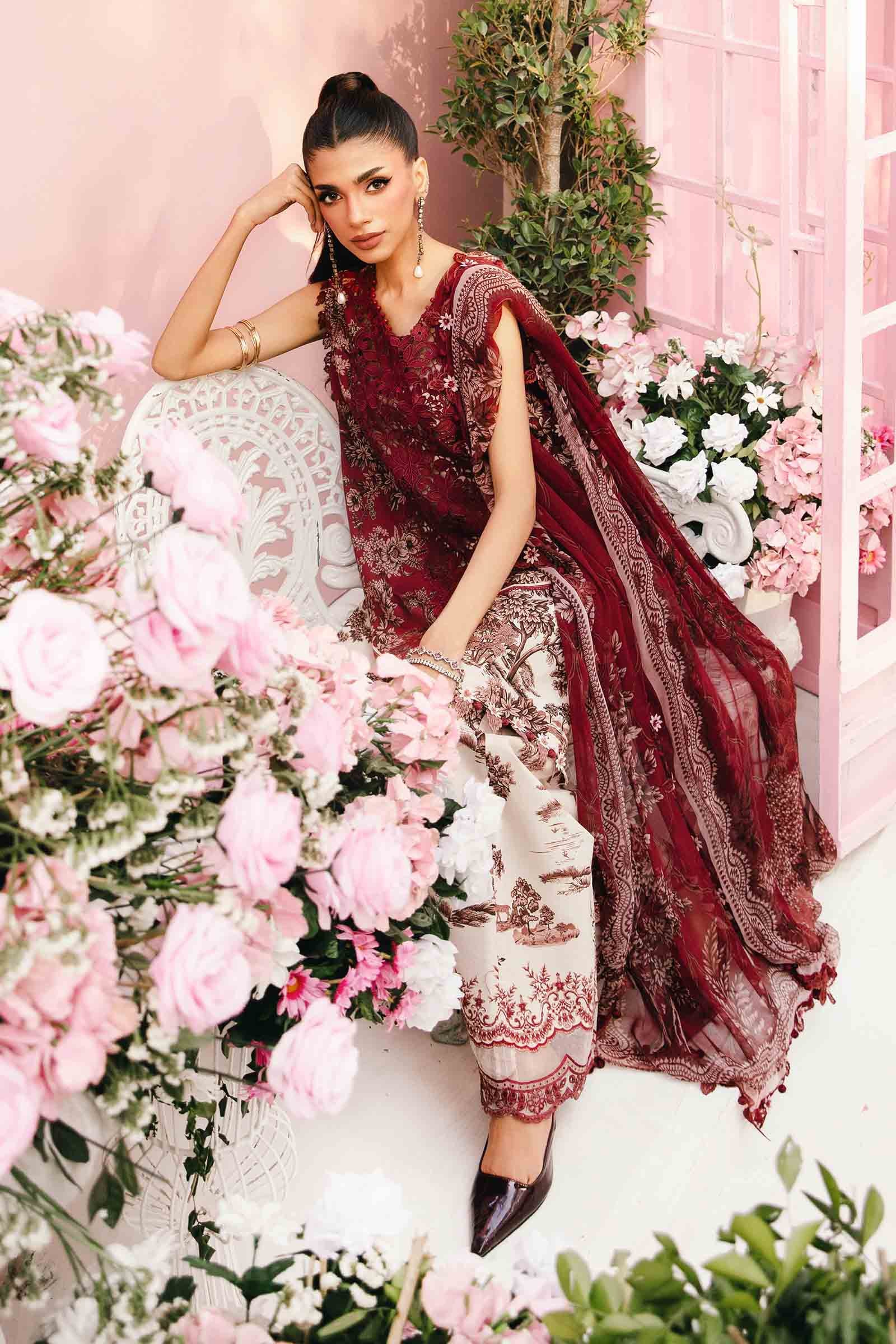 M Prints by Maria B Embroidered & Printed Lawn 3 Piece Dress – 0019
