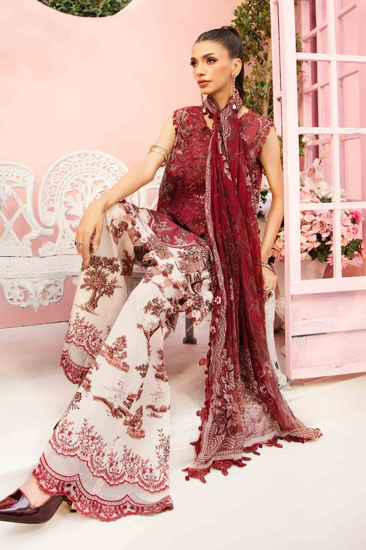 M Prints by Maria B Embroidered & Printed Lawn 3 Piece Dress – 0019
