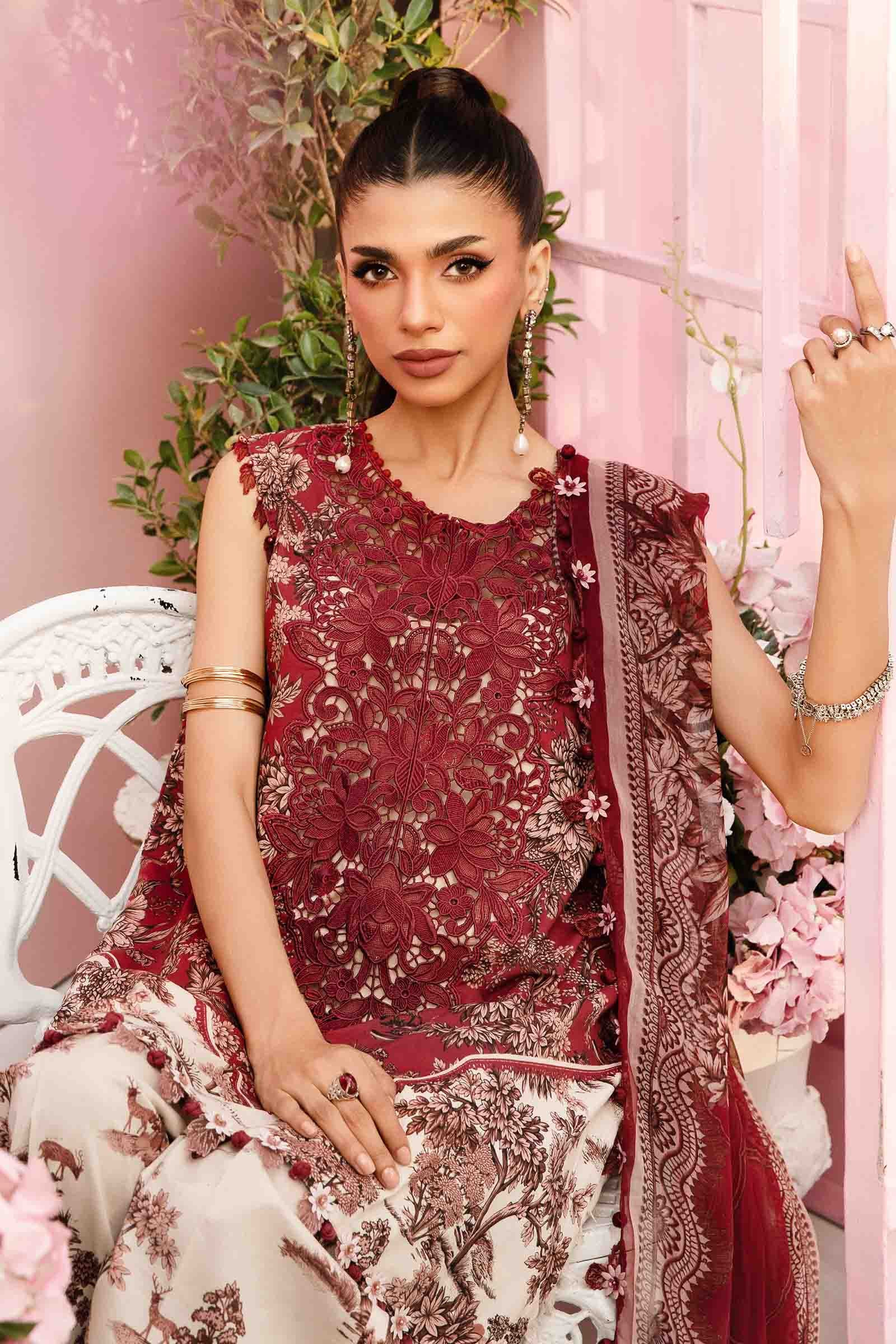 M Prints by Maria B Embroidered & Printed Lawn 3 Piece Dress – 0019